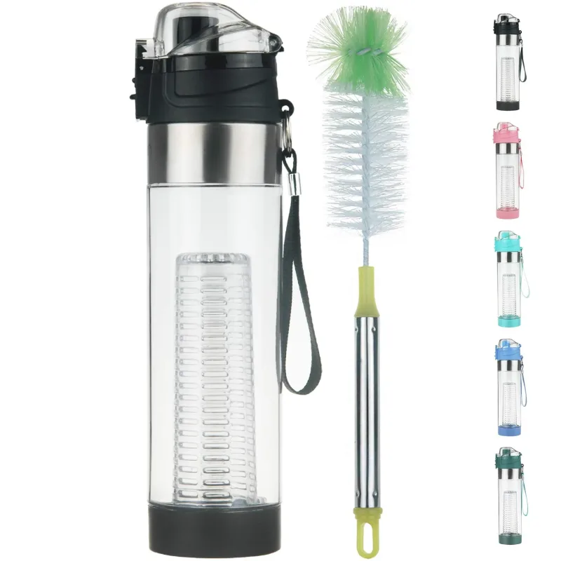 Origin - Tritan Fruit Infuser Water Bottle, BPA-Free, Flip Tip Lid, Great for Sports, Travel and Fits in Car Cup Holder, Leak Proof Design, Easy to Clean, Opens on Both Ends, 24 oz