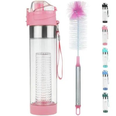 Origin - Tritan Fruit Infuser Water Bottle, BPA-Free, Flip Tip Lid, Great for Sports, Travel and Fits in Car Cup Holder, Leak Proof Design, Easy to Clean, Opens on Both Ends, 24 oz