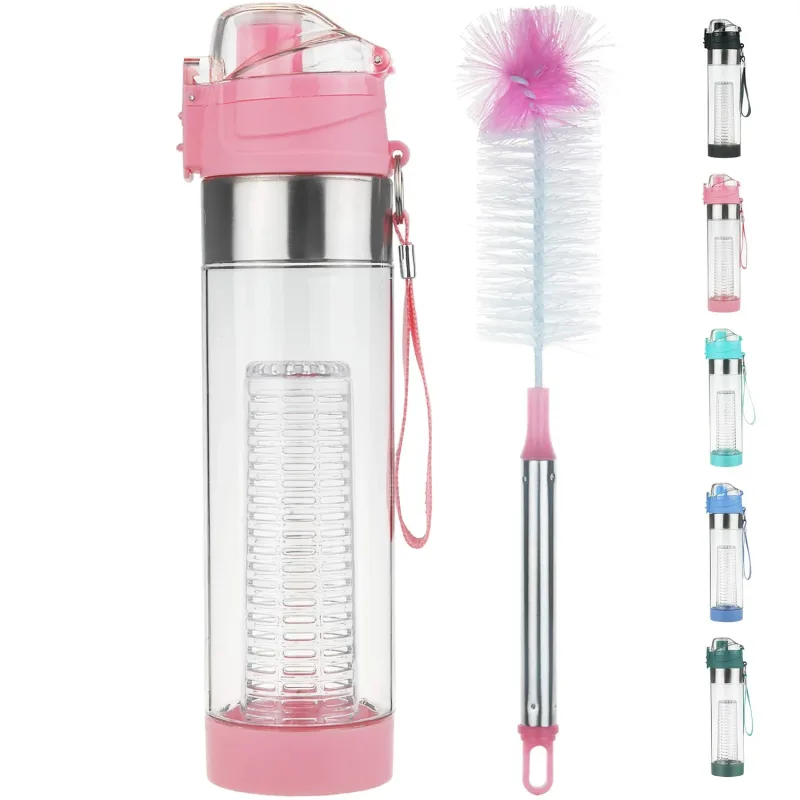 Origin - Tritan Fruit Infuser Water Bottle, BPA-Free, Flip Tip Lid, Great for Sports, Travel and Fits in Car Cup Holder, Leak Proof Design, Easy to Clean, Opens on Both Ends, 24 oz